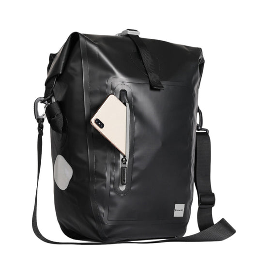 Rhinowalk Bicycle Backpack Full Waterproof Shelf Bag 25L Unilateral Frame Bag Long-distance Travel Bicycle Bag(Full Black) by Rhinowalk