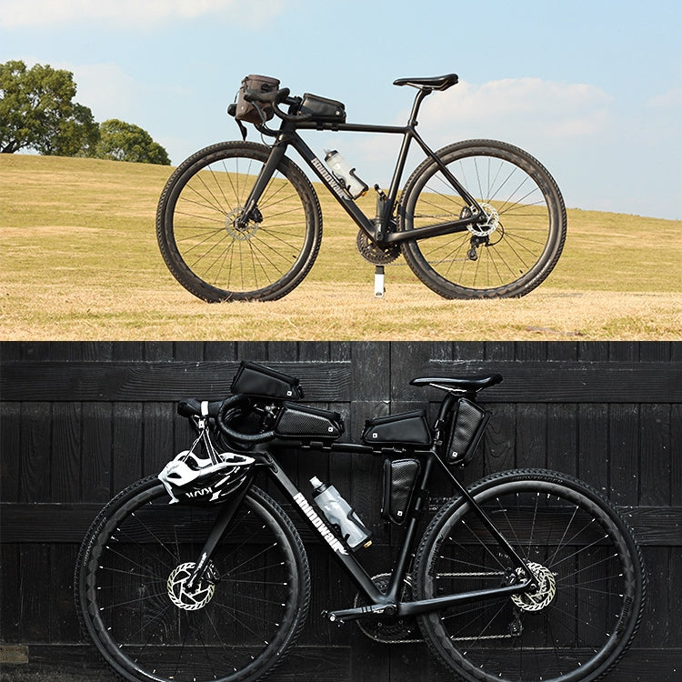 Rhinowalk Bicycle Front Tube Bag Waterproof Mobile Phone Touch Screen Multi-function Bicycle Handlebar Bag(Matt Black) by Rhinowalk