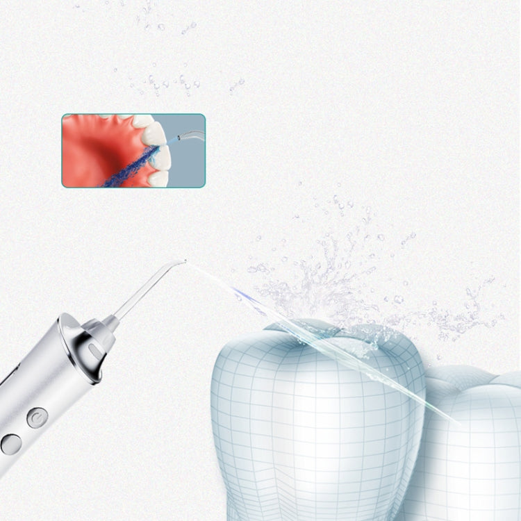 Electric Tooth Punch Dental Scaler Water Floss Household Portable Oral Cleaning Machine(White) by bashfashion
