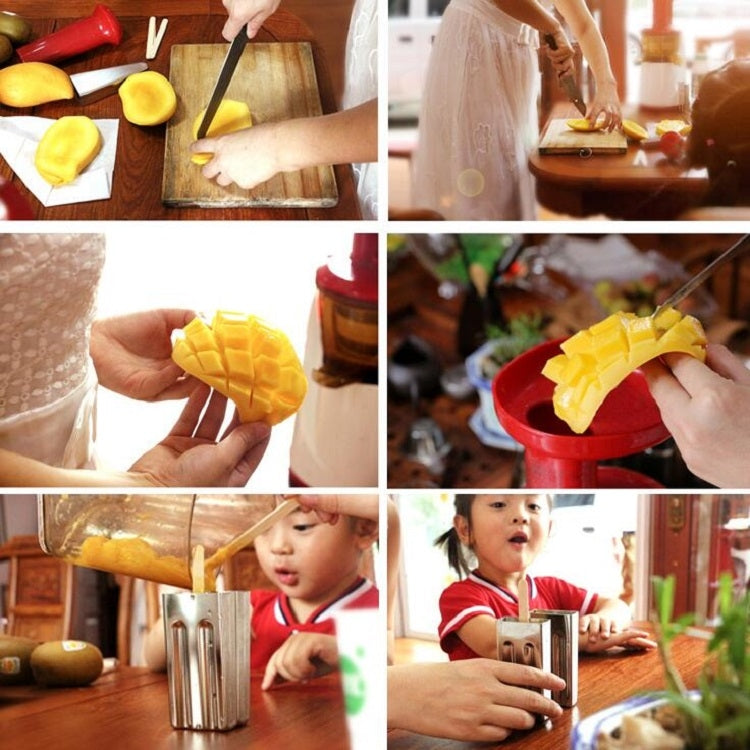 Stainless Steel DIY Ice Cream Mold Household Popsicle Ice Cream Mold(6 Watermelon Cups Double Slot) by bashfashion