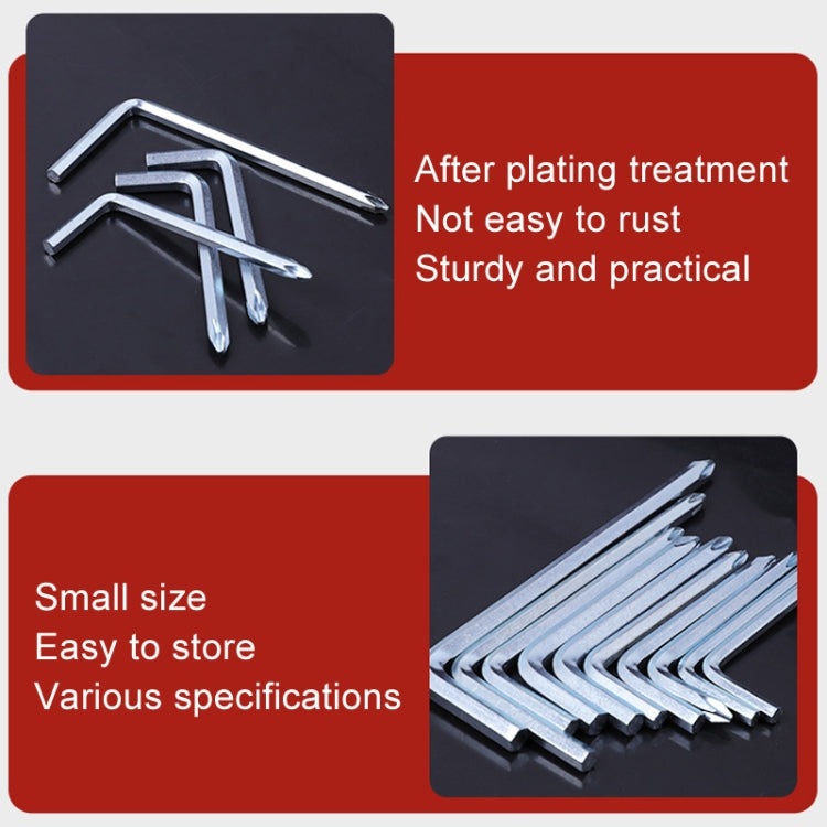 10pcs Screwdriver Hexagonal Wrench Scooter Repair Tools Cross Bit, Specification:6mm, Material:A3 Steel by bashfashion