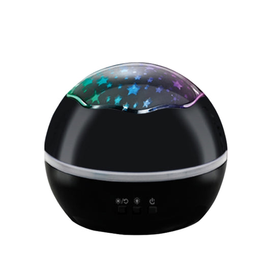 Small Ball USB Rotating Starry Sky Ocean Projector Night Light(Black) by bashfashion