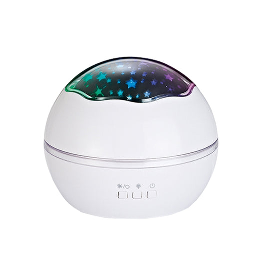 Small Ball USB Rotating Starry Sky Ocean Projector Night Light(White) by bashfashion