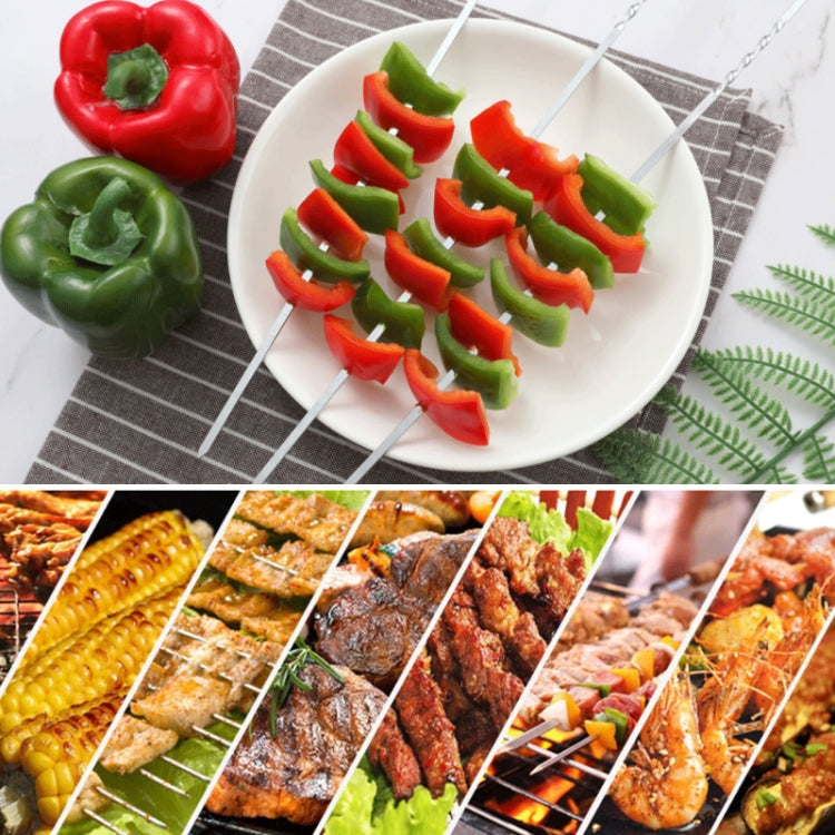 10pcs / Set Metal Square Flat Barbecue Stick BBQ Skewers by bashfashion