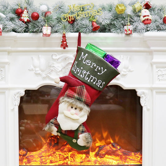 Christmas Socks Gift Bag Christmas Ornaments Gifts Candy Socks Pendant(Senior) by bashfashion