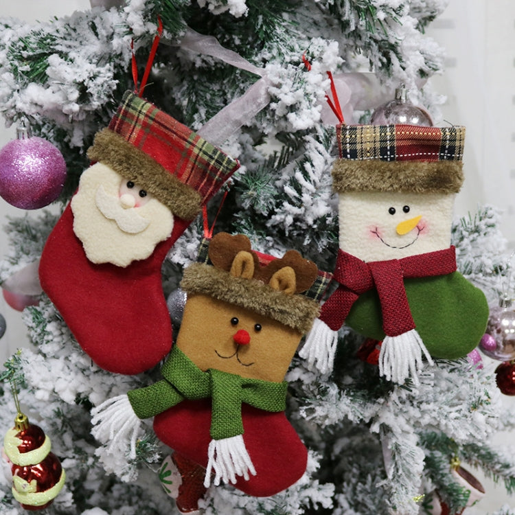 Christmas Socks Gift Bag Christmas Tree Pendant Decoration Socks Creative Christmas Gifts(Snowman) by bashfashion