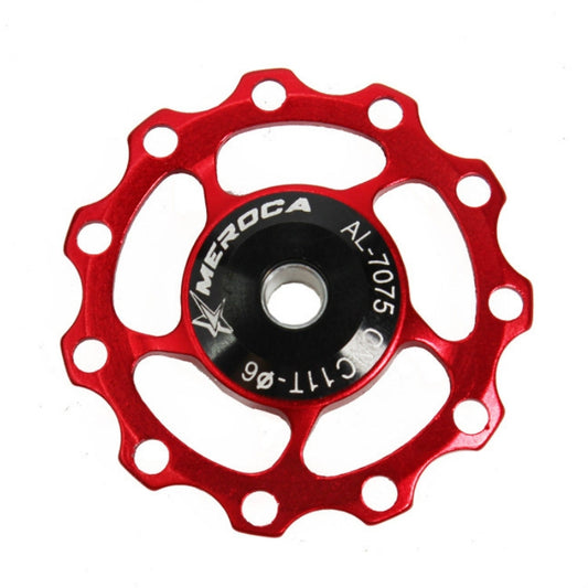 MEROCA Metal Bearings Mountain Bike Road Bike Rear Derailleur Guide Wheel 11T/13T Guide Wheel, Specification:11T, Color:Red by bashfashion