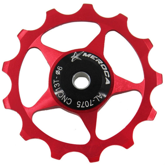 MEROCA Metal Bearings Mountain Bike Road Bike Rear Derailleur Guide Wheel 11T/13T Guide Wheel, Specification:13T, Color:Red by bashfashion