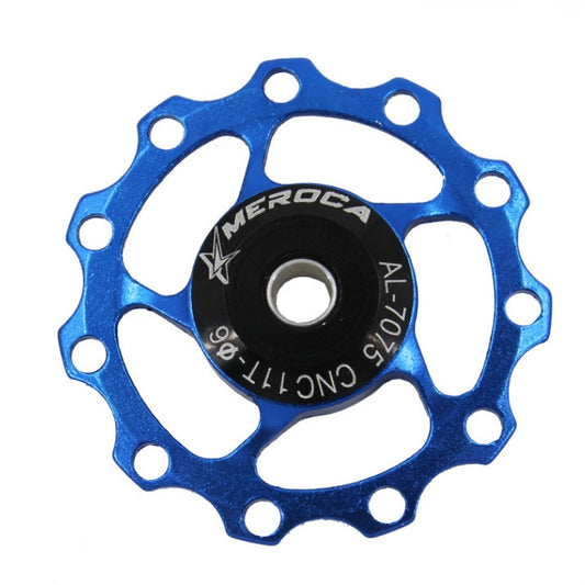 MEROCA Metal Bearings Mountain Bike Road Bike Rear Derailleur Guide Wheel 11T/13T Guide Wheel, Specification:11T, Color:Blue by bashfashion