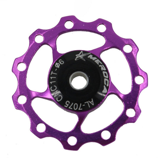MEROCA Metal Bearings Mountain Bike Road Bike Rear Derailleur Guide Wheel 11T/13T Guide Wheel, Specification:11T, Color:Purple by bashfashion