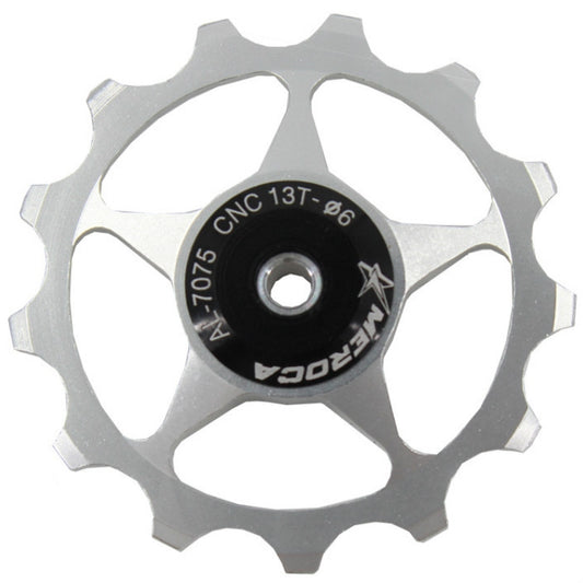 MEROCA Metal Bearings Mountain Bike Road Bike Rear Derailleur Guide Wheel 11T/13T Guide Wheel, Specification:13T, Color:Silver by bashfashion