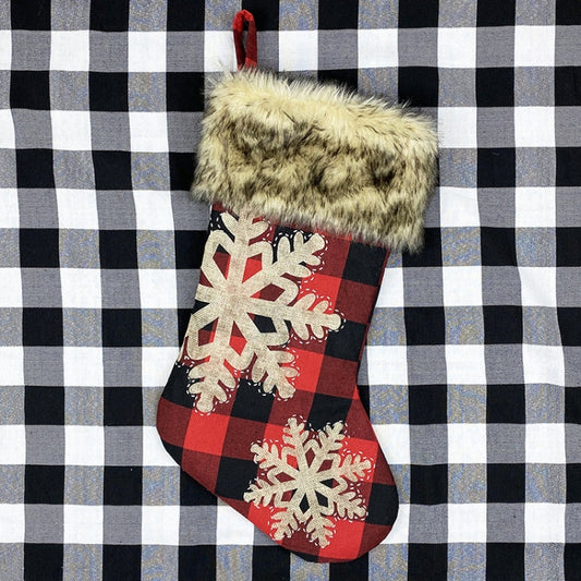 Christmas Ornaments Burlap Socks Candy Socks Gift Bag(Snowflake) by bashfashion