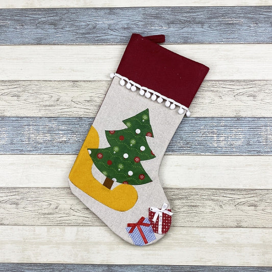 Christmas Socks Gift Bag Children Christmas Decoration Gift Socks Supplies Christmas Tree Pendant(Christmas Tree) by bashfashion