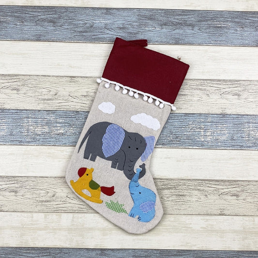 Christmas Socks Gift Bag Children Christmas Decoration Gift Socks Supplies Christmas Tree Pendant(Elephant) by bashfashion
