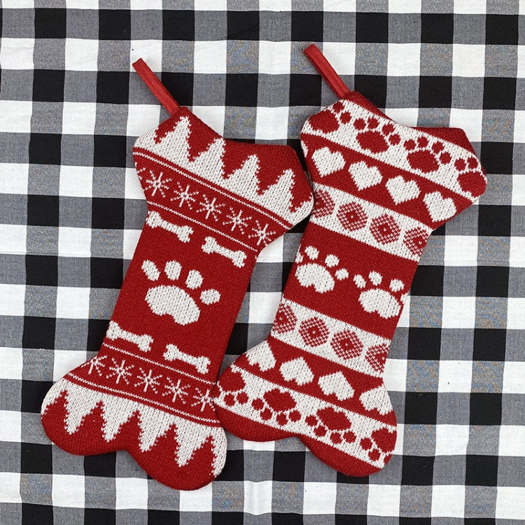 Christmas Decorations Christmas Bone Socks Gift Bag Pendant(Dog Paw) by bashfashion