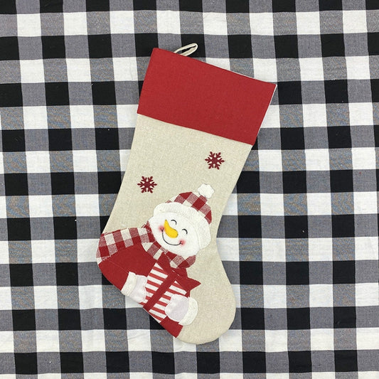 Christmas Stocking Creative Gift Bag Candy Bag Christmas Decoration Pendant(Christmas Snowman) by bashfashion