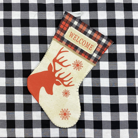 Christmas Ornaments Pendant Christmas Elk Stocking Gift Bag Candy Bag(Red) by bashfashion