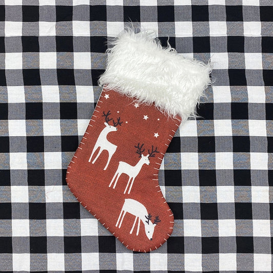 Christmas Elk Socks Ornaments Candy Gift Bags Holiday Decorations(Red) by bashfashion
