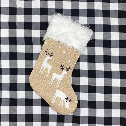 Christmas Elk Socks Ornaments Candy Gift Bags Holiday Decorations(Yellow) by bashfashion