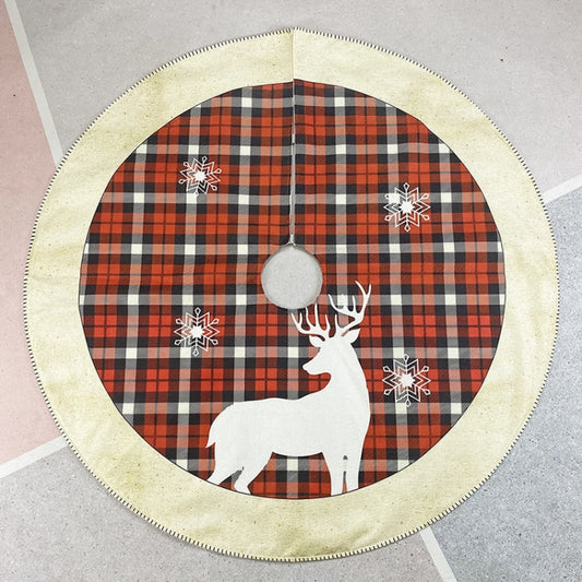 Christmas Ornaments Holiday Scene Elk Pattern Christmas Tree Bottom Decoration by bashfashion