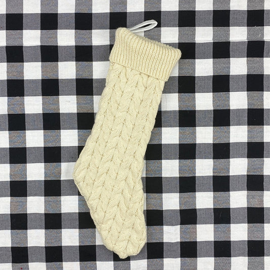 Knitted Woolen Gift Bags Christmas Socks Christmas Pendants Ornaments(Beige) by bashfashion