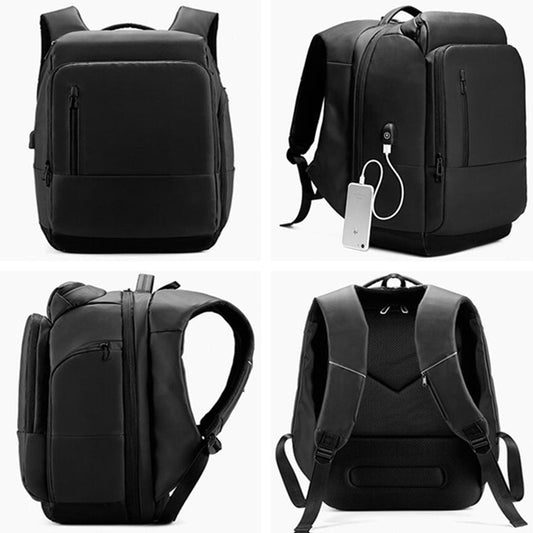 Business Travel Bag PVC Waterproof Backpack(Black) by bashfashion