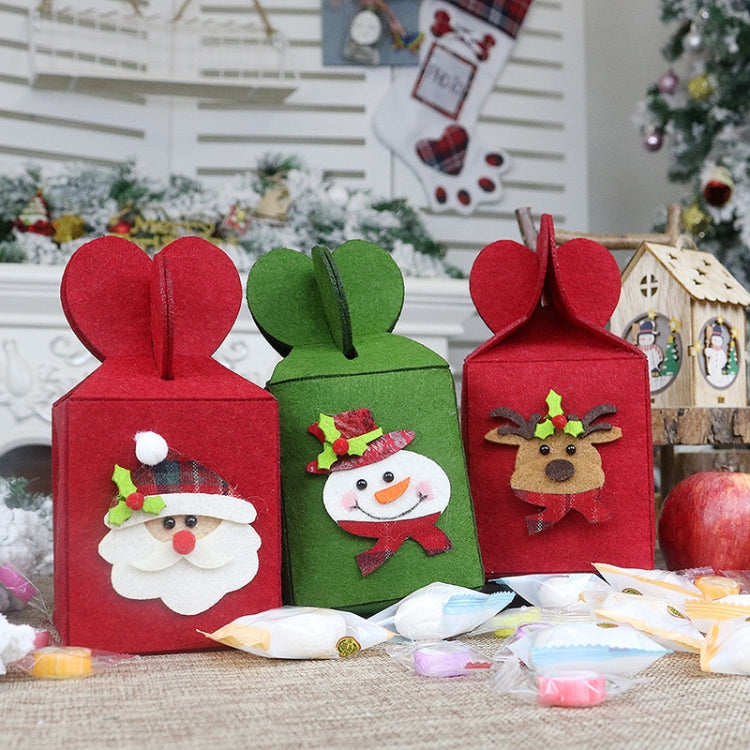 Foldable Apple Gift Packaging Bag Creative Non-Woven Bag Christmas Decoration(Snowman) by bashfashion