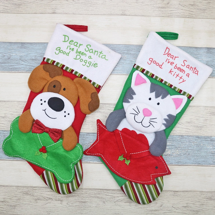 Christmas Ornaments Dog Cat Envelope Socks Christmas Tree Decorations Gift Bag(Cat) by bashfashion