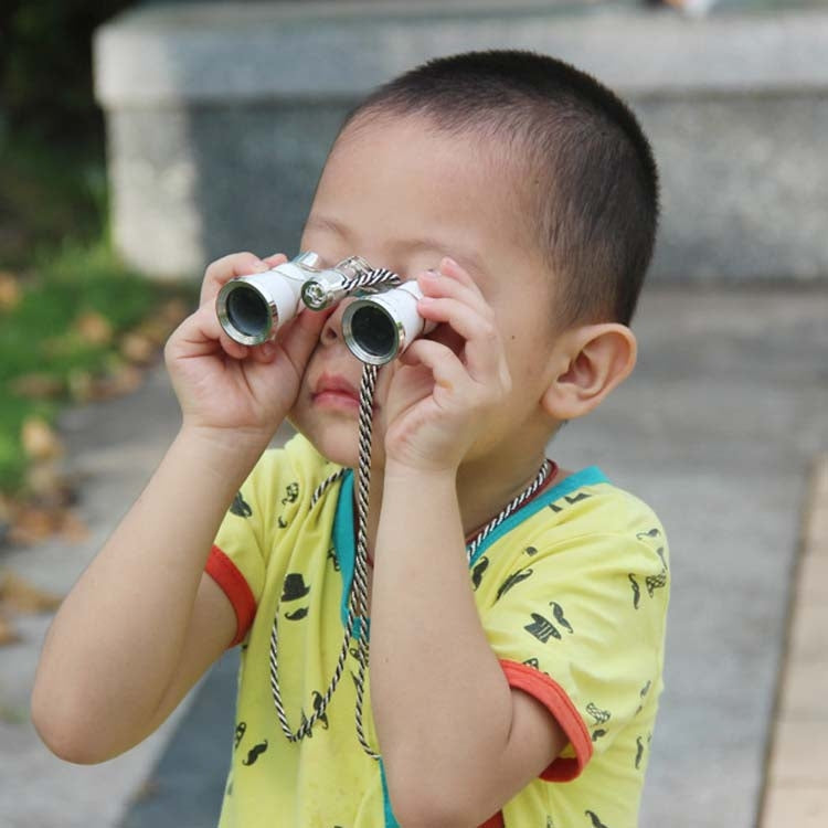 3x25mm Classical Ladies Drama Watching Telescope Carrying Binoculars With Chain(Black) by bashfashion