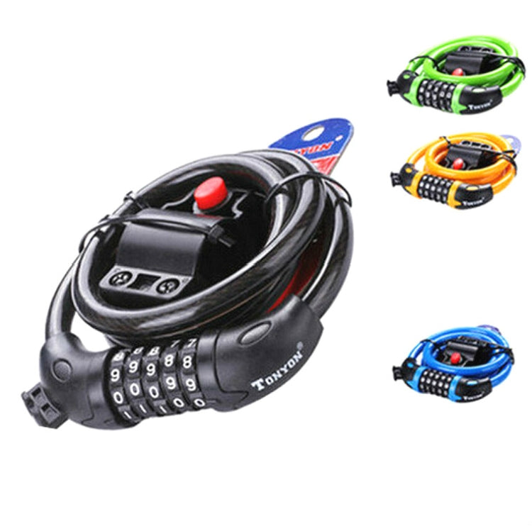 TONYON TY566 Bicycle Lock Five-digit Code Lock Mountain Bike Bar Wire Lock Single Rim Lock(Orange) by TONYON