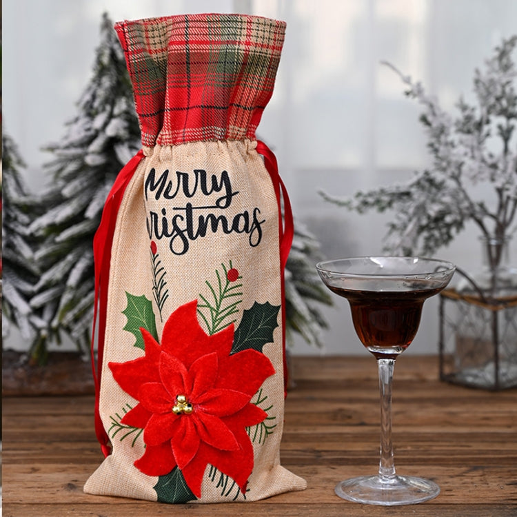 Christmas Decorations Imitation Linen Wine Bottle Cover(Car Senior) by bashfashion