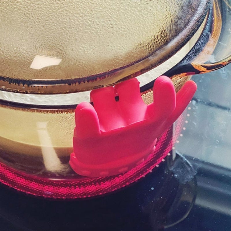 2 PCS Kitchen Silicone Pot Lid Raising Gadget Finger Shaped Pot Lid Spill-proof Raising Spoon Rack by bashfashion