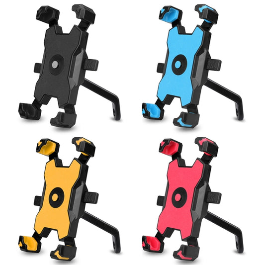 Electric Bicycle Mobile Phone Holder Can Be Rotated 360-degree Mobile Phone Holder Four-way Adjustment Bracket for Motorcycle, Style:Rearview Mirrors(Blue) by bashfashion