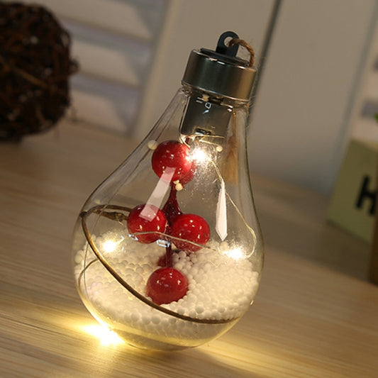 2 PCS LED Transparent Christmas Plastic Bulb Ball Christmas Tree Decoration Pendant(Style 1) by bashfashion