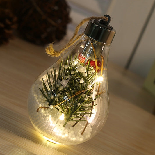 2 PCS LED Transparent Christmas Plastic Bulb Ball Christmas Tree Decoration Pendant(Style 3) by bashfashion
