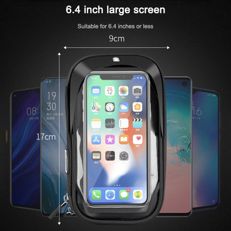 Mountain Bike Card Holder Touch Screen Mobile Phone Holder Motorcycle Electric Vehicle Waterproof Navigation Bracket Shade Mobile Phone Holder, Style:Handlebars(Blue) by bashfashion