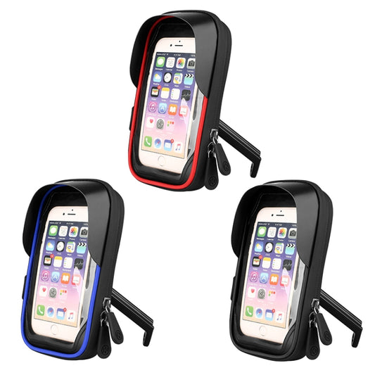 Mountain Bike Card Holder Touch Screen Mobile Phone Holder Motorcycle Electric Vehicle Waterproof Navigation Bracket Shade Mobile Phone Holder, Style:Rearview Mirrors(Red) by bashfashion