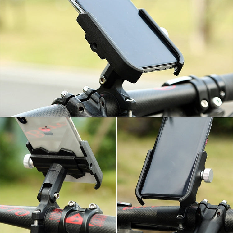 Bicycle Mobile Phone Holder Motorcycle Electric Car Navigation Mobile Phone Holder, Style:Handlebars(Black) by bashfashion