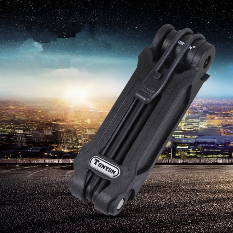 Tonyon Universal Anti-hydraulic Scissors Bicycle Lock Four-section Folding Mountain Bike Lock(Black) by Tonyon