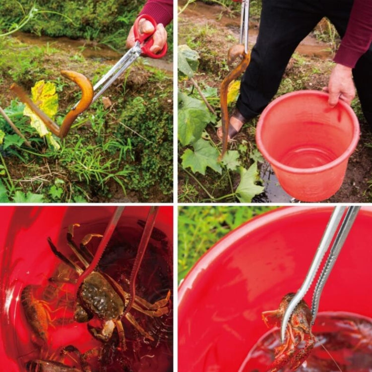 Rice Eel Clip Lobster Tongs Rice Eel Clip Crab Loach Pliers Fish Control Garbage Clip, Size:38cm, Style:Elbow by bashfashion