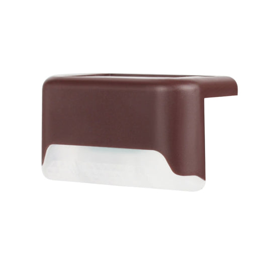 4 PCS Solar Railing Light Staircase Light Outdoor Waterproof LED Step Light Garden Decoration Landscape Light, Warm White Light(Brown) by bashfashion