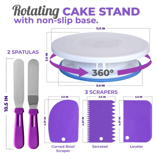 60 PCS/Set Cake Turntable Set Decorating Table Decorating Mouth Silicone Bag Baking DIY Combination by bashfashion