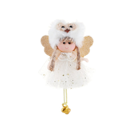 4 PCS Christmas Plush Net Yarn Sequined Angel Charm Children Doll Gift Christmas Tree Pendant, Style:Plush Hat(Gold) by bashfashion