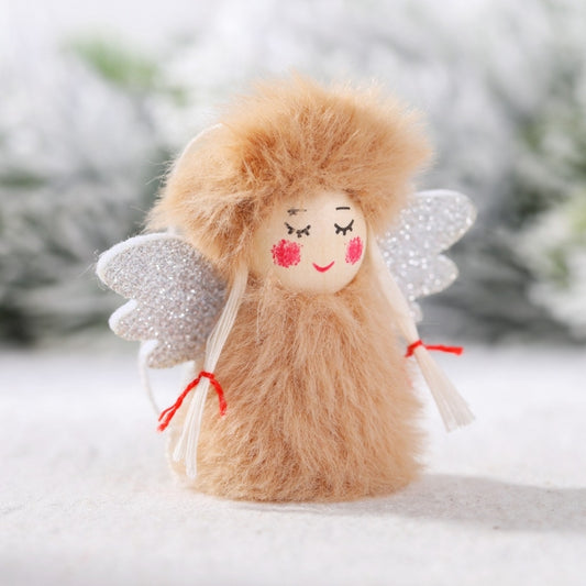 1 Pair Christmas Decorations Plush Dolls Boys And Girls Small Pendant(Grey) by bashfashion