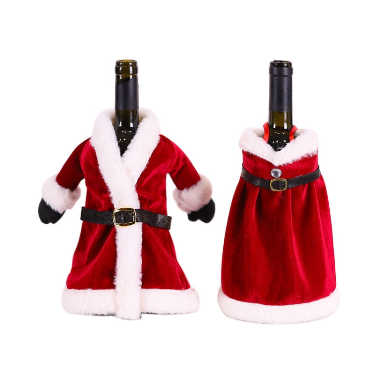 Christmas Red Wine Bottle Cover Wine Bottle Decoration Creative Wine Bag(Skirt) by bashfashion