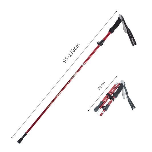 TANERDD TR-D0001 Trekking Poles Aluminum Alloy Folding Outdoor Handrails Trekking Walking Sticks(Short Model (Red)) by bashfashion