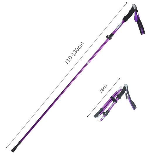 TANERDD TR-D0001 Trekking Poles Aluminum Alloy Folding Outdoor Handrails Trekking Walking Sticks(Long Model (Purple)) by bashfashion