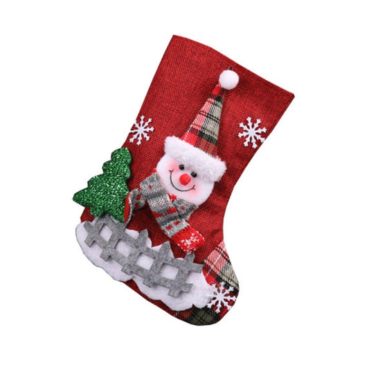 Christmas Decorations Medium Christmas Stocking Gift Bag(Snowman) by bashfashion