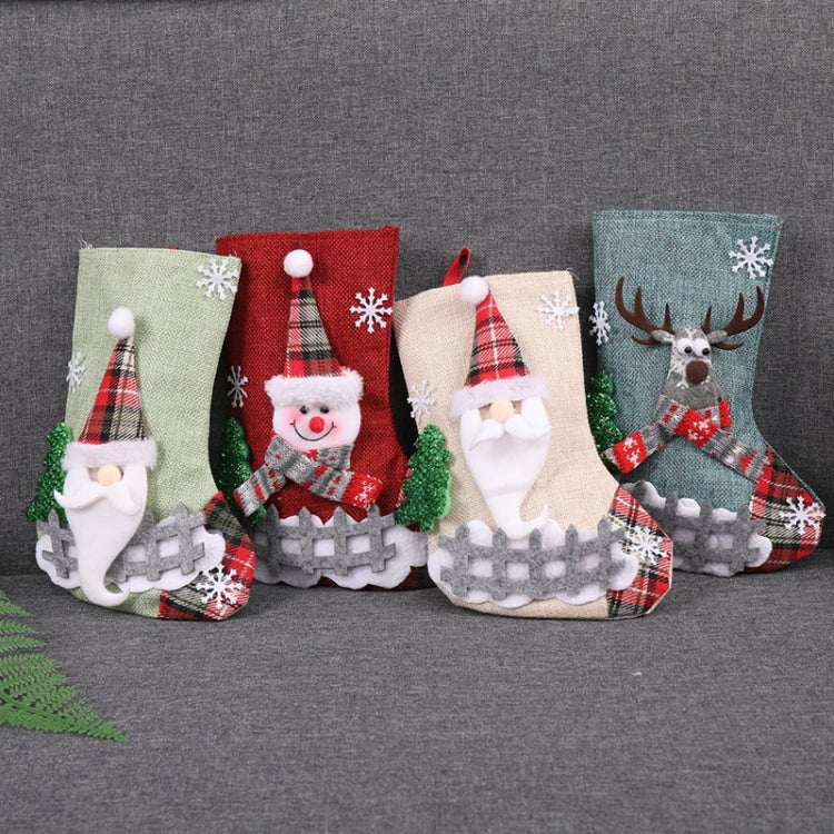 Christmas Decorations Medium Christmas Stocking Gift Bag(Snowman) by bashfashion