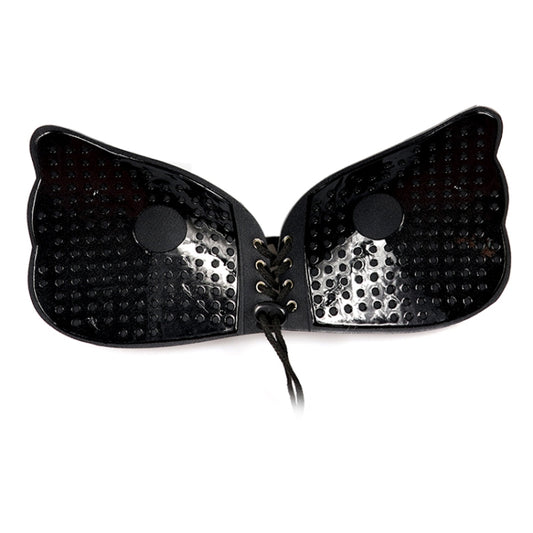 Women Self-Adhesive Strapless Bandage Blackless Solid Bra Silicone Underwear Invisible Bra, Size:XL(T Black) by bashfashion